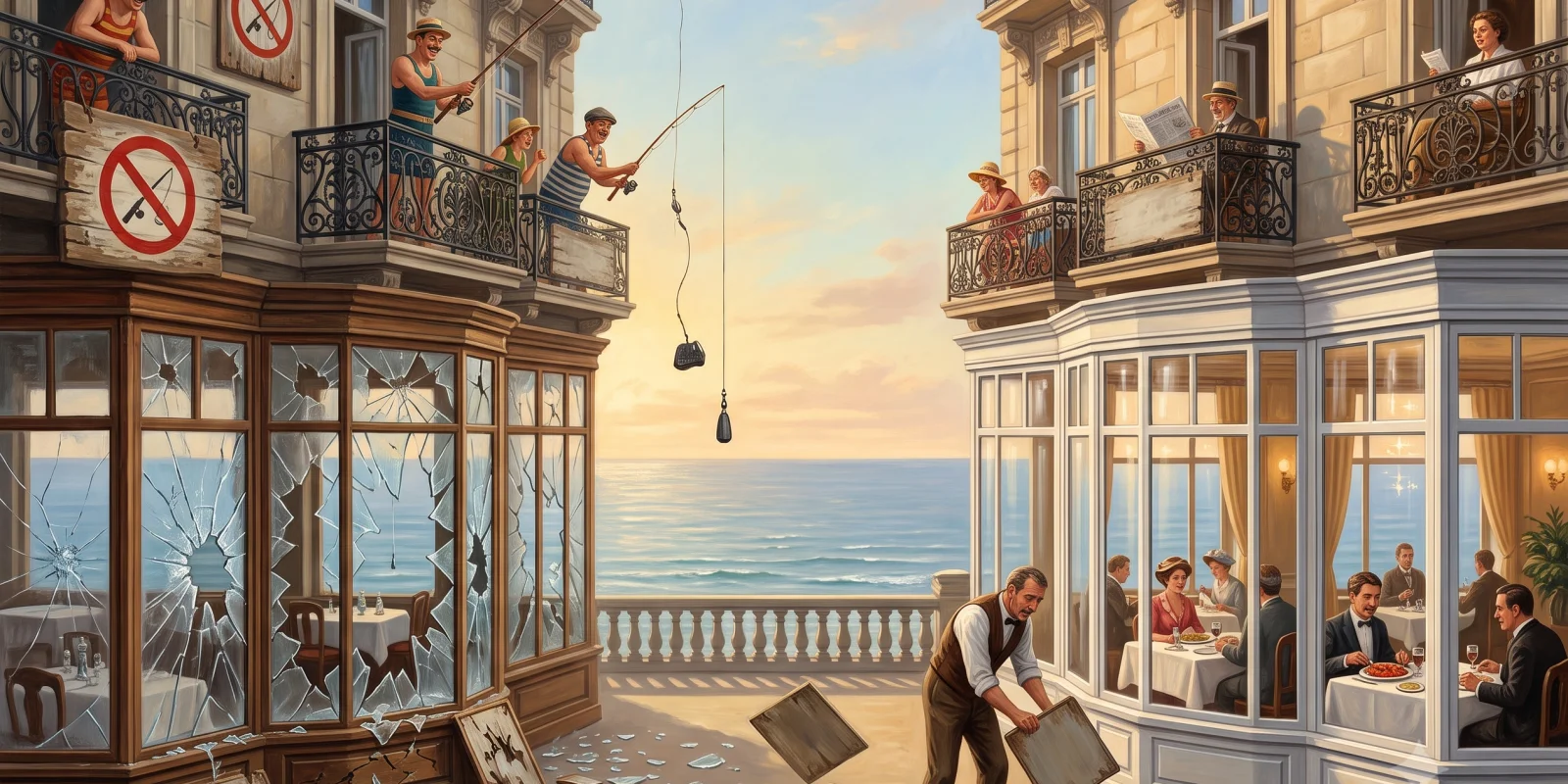 Il est interdit de pêcher depuis les balcons